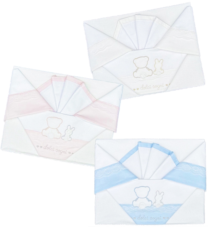 Set lenzuola culla 3 pezzi